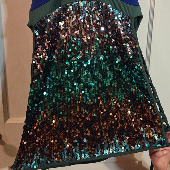 Acelyn sequin dress size M fits like L Green and Blue - Picture 2 of 2